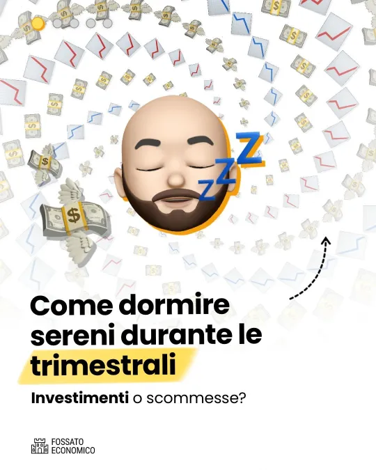 Post attuale sulle trimestrali: fondo chiaro, titolo con evidenziatura gialla.