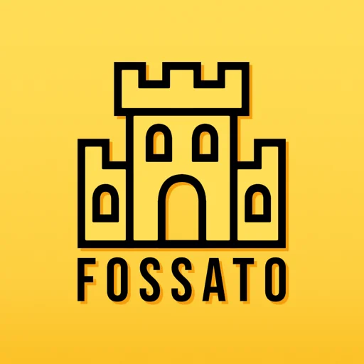 Il logo attuale: castello su gradiente giallo.